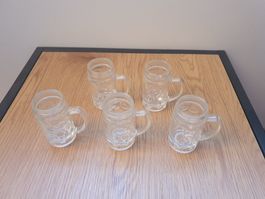 5 Shotgläser / Schnapsgläser in Bierkrugform