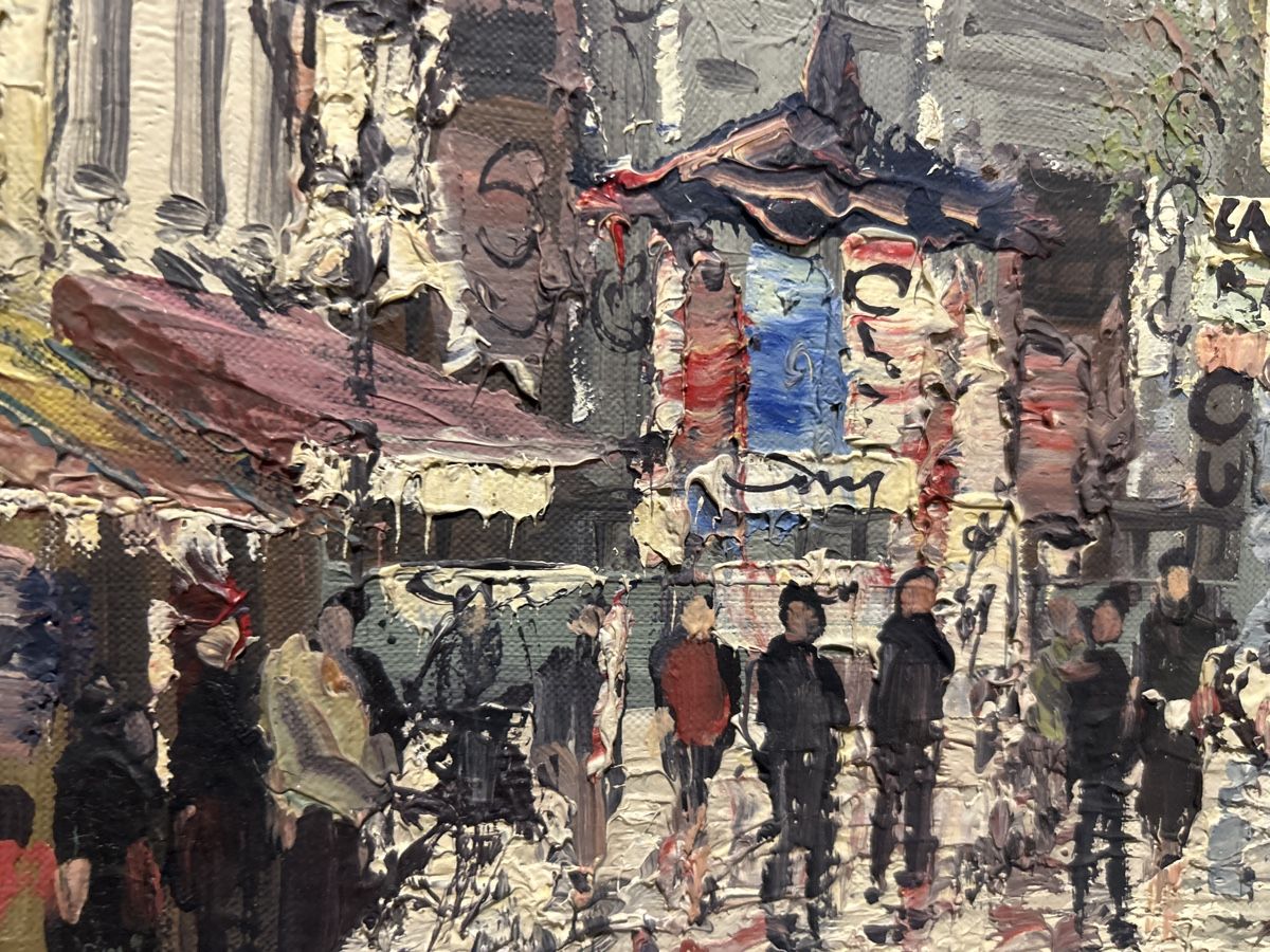 Gemälde: Ölgemälde Paris Strassenszene, Original, Simon Kramer – Gebraucht aus Glarus von KunstWerkEr-LS87 4