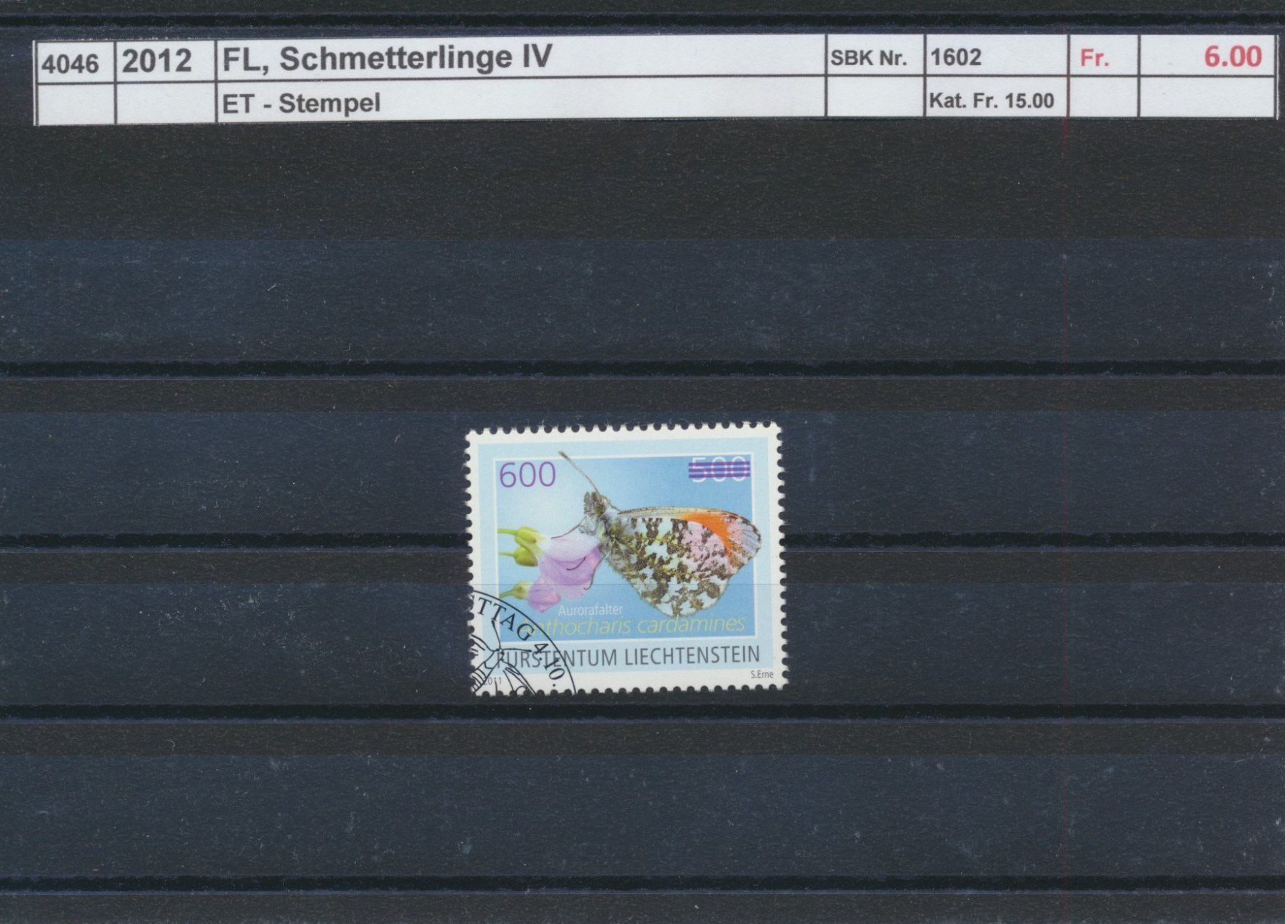 Tutti i francobolli: 2012 FL, "Schmetterlinge IV", ET - Stempel – Usato da Winterthur venduto da Zupogeru