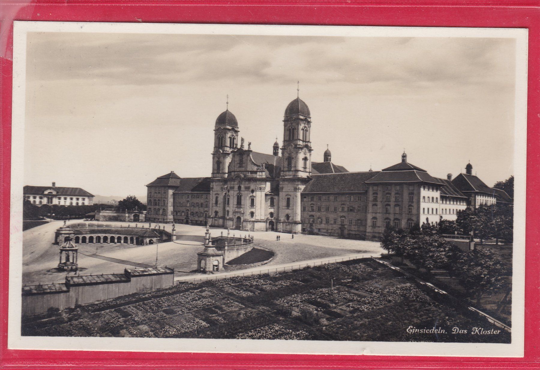 Cartoline postali: EINSIEDELN, DAS KLOSTER, 7.6.1934 – Usato da Oberrieden venduto da Gebirgsstelze