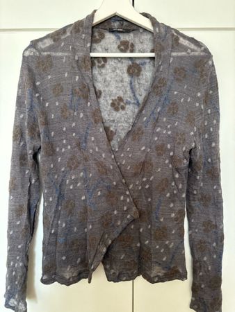 Cardigan sued-wind Damen  S floral grau Made in Switze