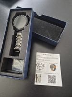 Smartwatch Schwarz Metallarmband Wasserdicht ohne Ladekabel