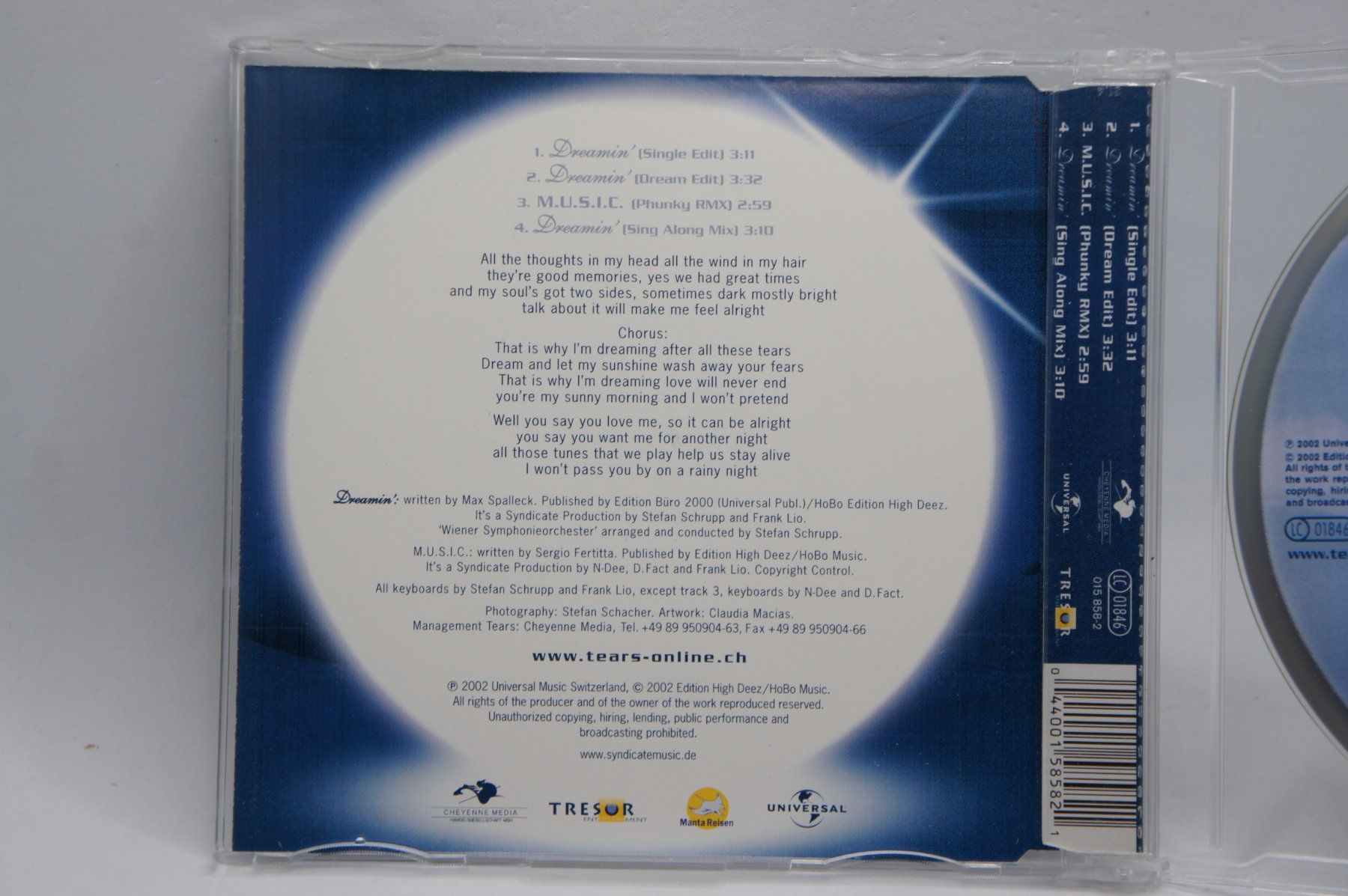 CDs: rare Maxi Single TEARS : Dreamin' – Gebraucht aus Ernetschwil von luisvonerni 2