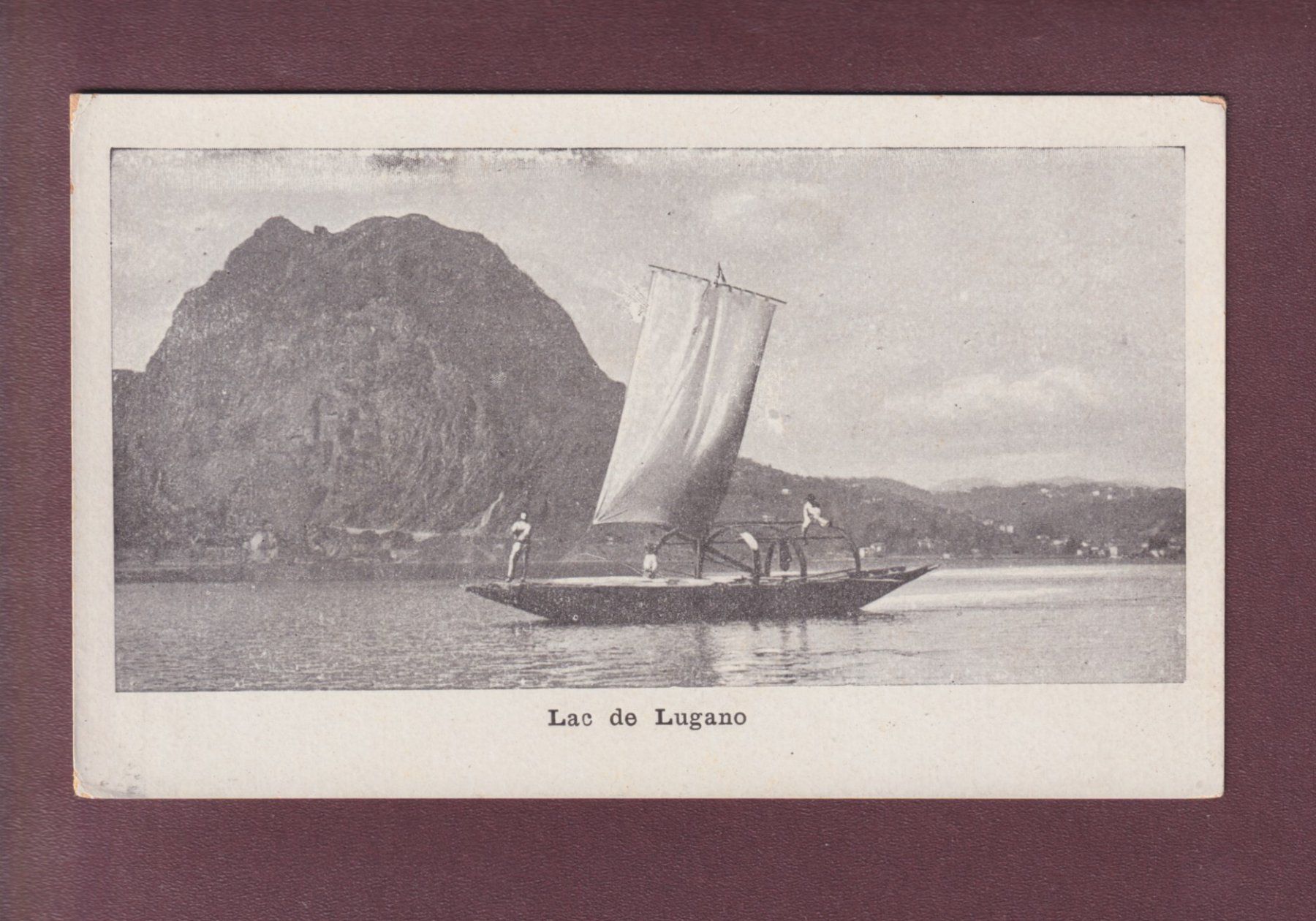 Cartoline postali: Lago di Lugano - BARCA – Usato da Pully venduto da nicecards