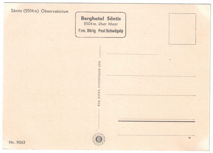Cartoline postali: Säntis, Observatorium, um 1955 – Usato da Frauenfeld venduto da POML 1