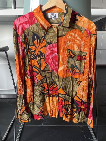 Vintag Bluse Seiden-Mix -Made in Italy-Retro 80er/90er