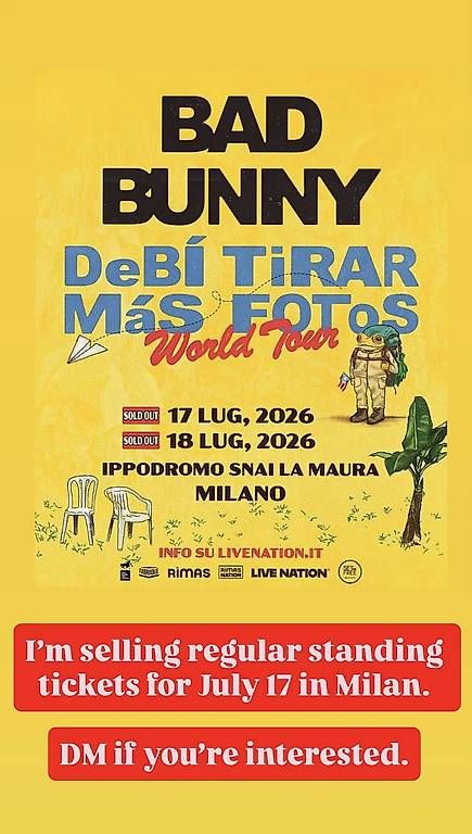 Tickets: Bad Bunny 17. July Milan – Gebraucht aus Hedingen von Valehed