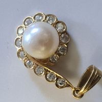 Gold, Perle und Brillanten Anhänger