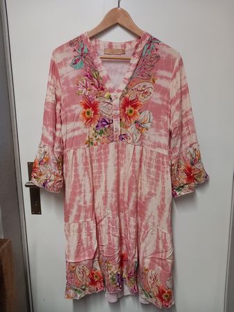 MARTA Viskose Batik-Kleid Gr.S/M florales Muster,top Zustand