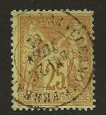 FRANKREICH  1879  25 C. Freimarke Allegorien, lose, gest.