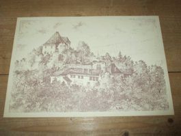 Schlossansicht, Ort unbekannt, Druck 38 x 25.5 cm