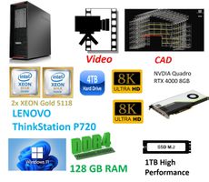 Lenovo P720 Thinkstation PC 128GB CAD RTX4000 2xXEON Gold