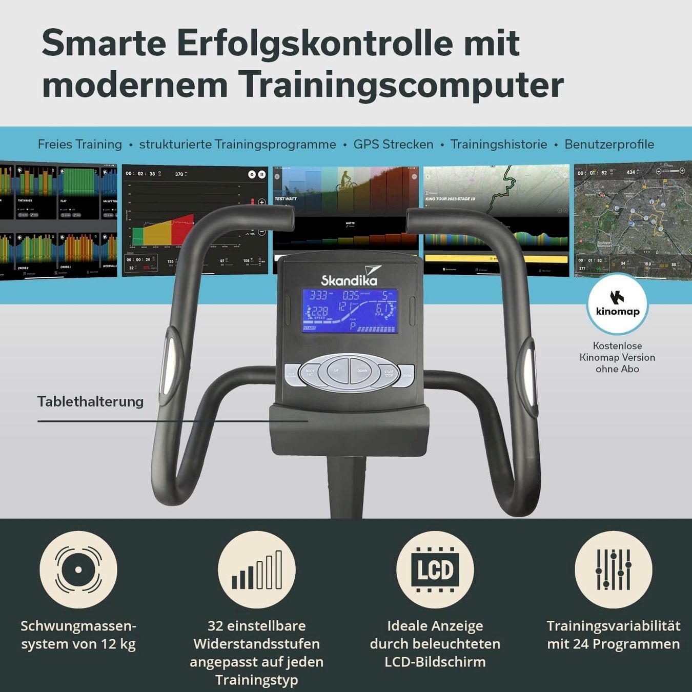 Vélos d'appartement: Skandika Morpheus Ergometer silber – Neuf avec emballage d'origine à Bottighofen par zaap 3