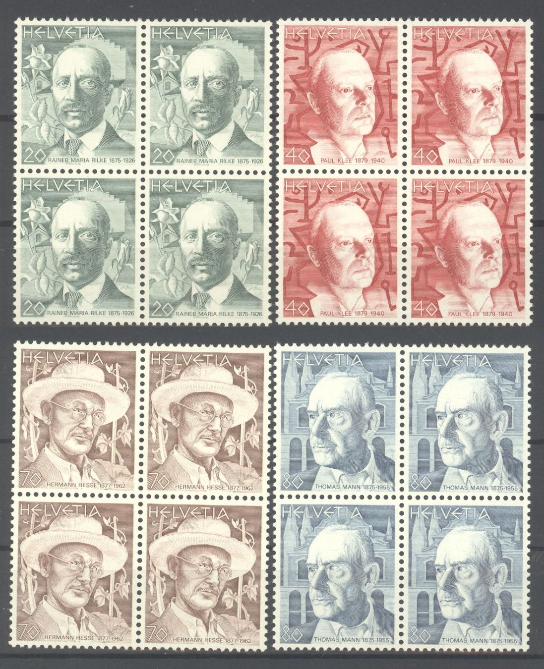 Tutti i francobolli: 1979, Portraitmarken, Viererblöcke ** – Usato da Willisau venduto da Vollstempel