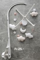 Baby Mobile "Mond und Sterne" für Kinderzimmer, Rosa