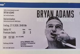 Bryan Adams Ticket Hallenstadion 27.11.2026 