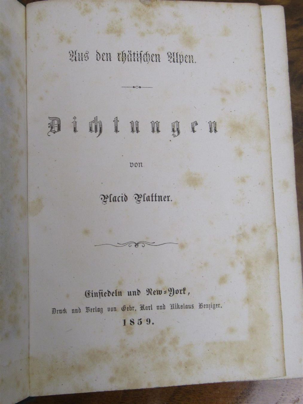 Bücher: Aus den rhätischen Alpen 1859 Plattner – Gebraucht aus Adliswil von buch_und_kunst 2