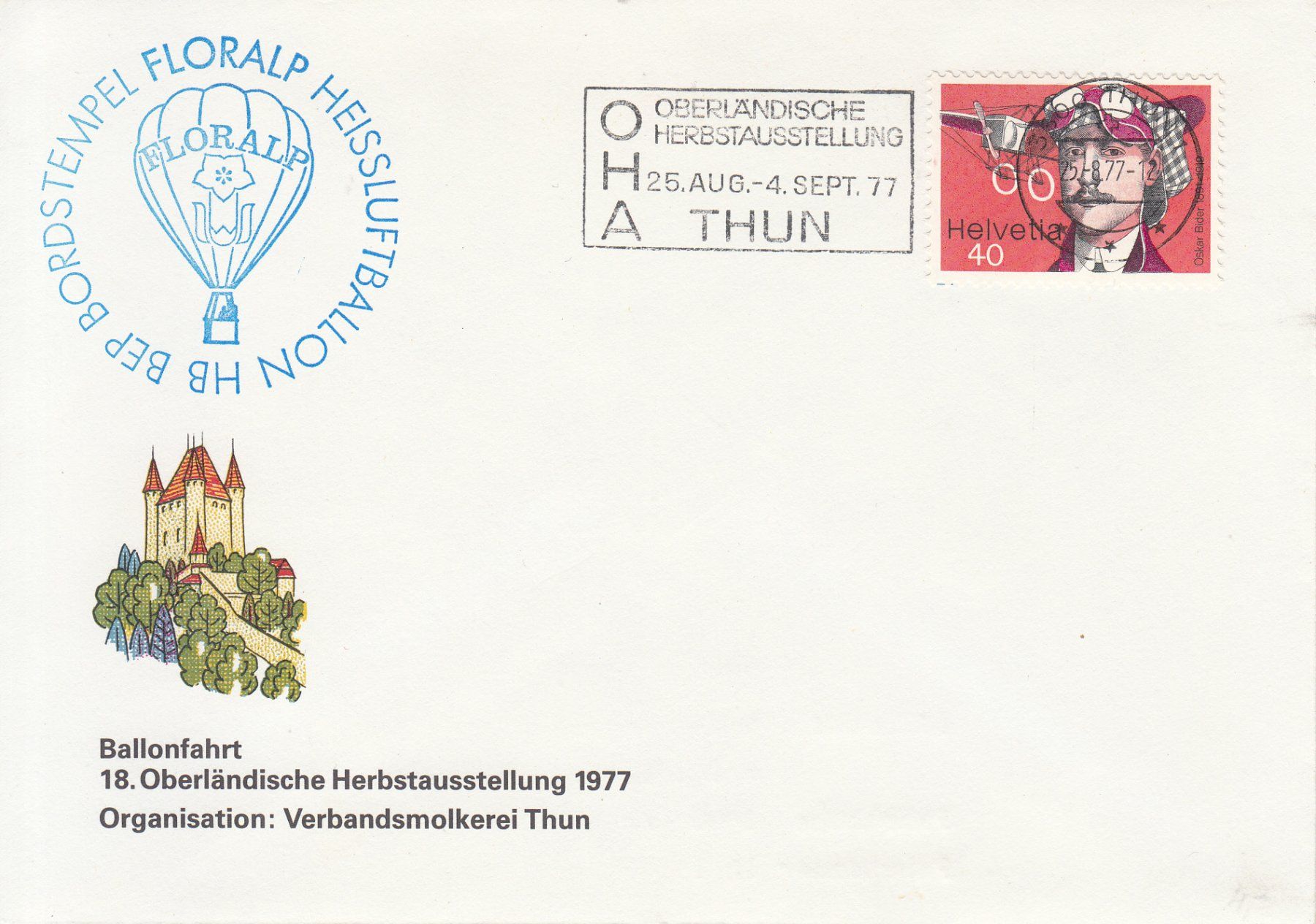 Tutti i francobolli: OHA Thun Ballonaufstieg 1977 – Usato da Bürglen TG venduto da StampGraf