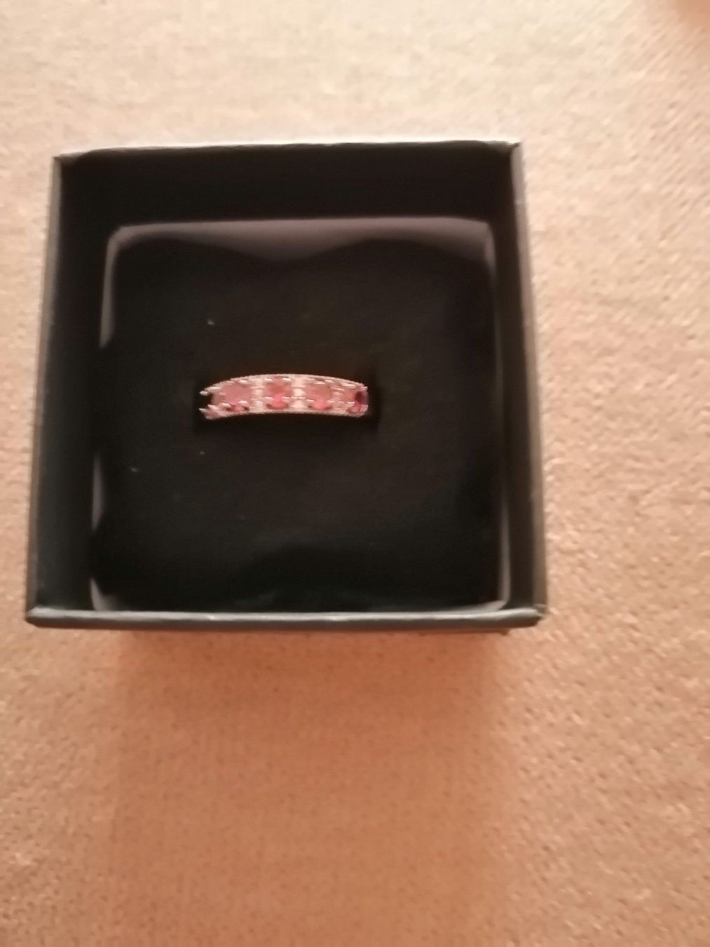 Ringe: Granatring aus Silber 925, mit Zirkonen – Gebraucht aus Biel/Bienne von goodtimes_19 1