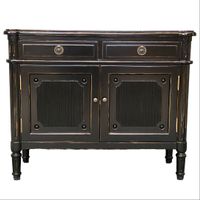 Schwarzer Vintage-Schrank, Sideboard, Landhausstil