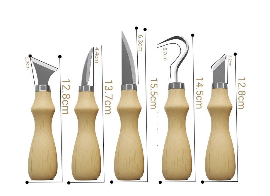 Tous les outils: 5x Holzschnitzwerkzeuge mit Eichenholzgriff Outils sculpture – Neuf avec emballage d'origine à Bremblens par UNSTOCK 2