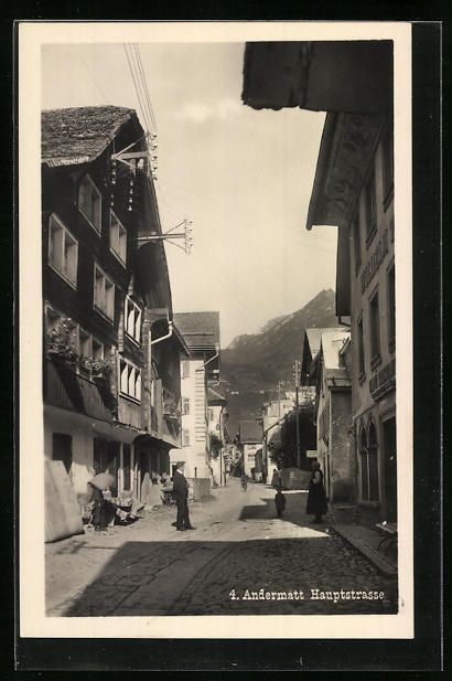 Cartoline postali: AK Andermatt, Blick in die Hauptstrasse – Usato da Berlin venduto da bartko-reher