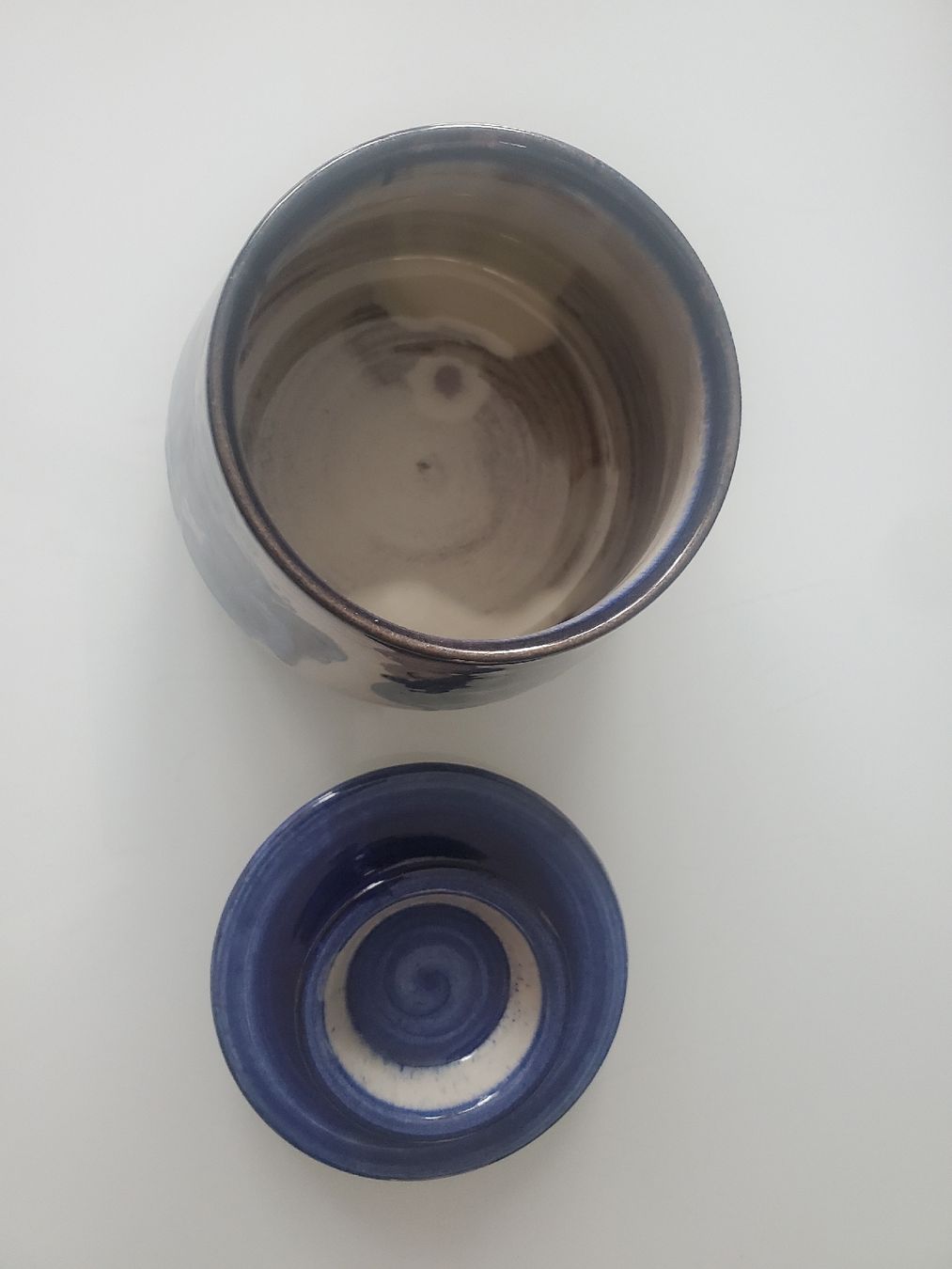 Zuccheriere: Blaue Vintage Dose mit Deckel, Keramik – Usato da Frauenfeld venduto da BeneFull 2