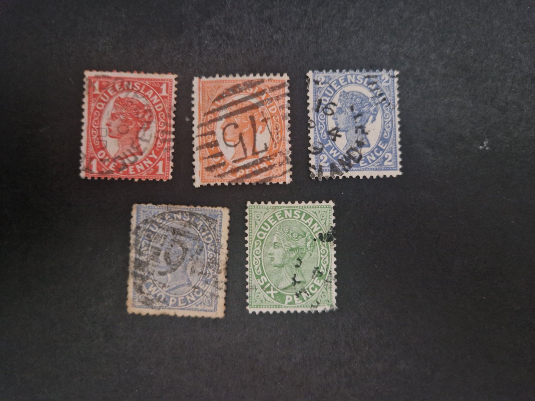 Tutti i francobolli: 5 seltene Queensland Briefmarken – Usato da Münchwilen TG venduto da Nonno39
