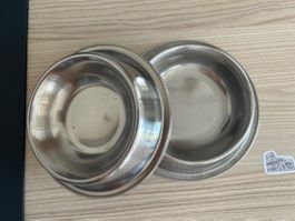 3 Näpfe Edelstahl  Katzennapf Futter Napf gebraucht