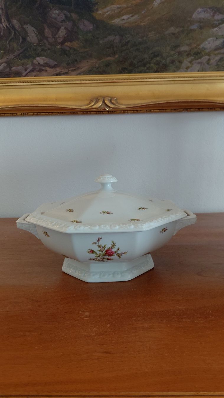 Rosenthal Ciotole: Rosenthal, Moosrose, Schüssel mit Deckel, 20 cm – Usato da Pratval venduto da AdK