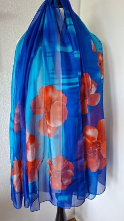 Foulard mit Blumenmuster aus VISKOSE / SEIDE