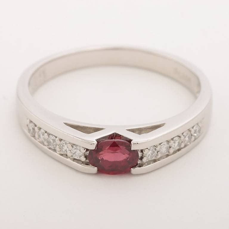 Ringe: Ring Pigeon Blood Ruby 0.44 ct Diamonds 0.13 ct Platinum 950 – Gebraucht aus Carouge GE von Watchaser 1