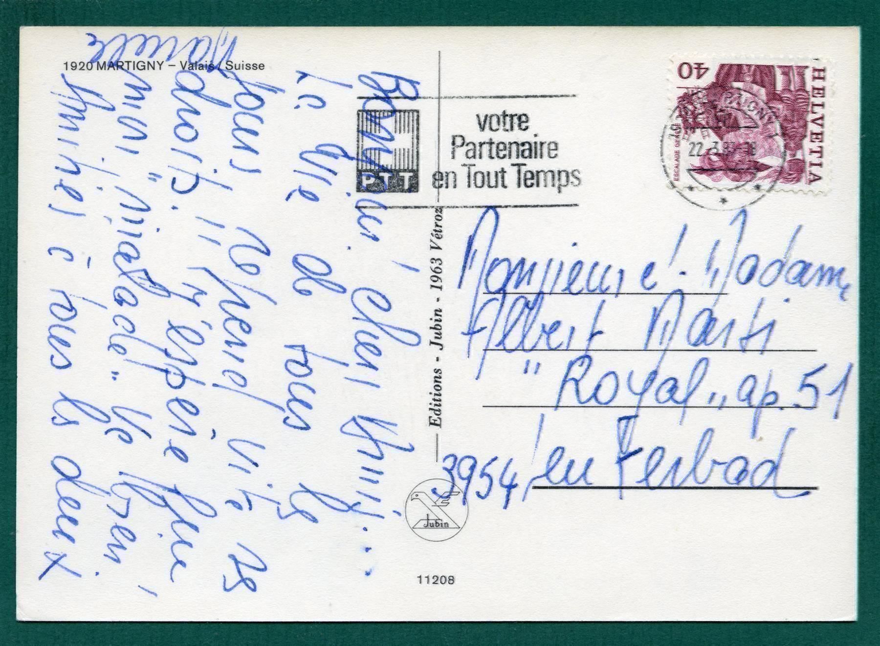 Cartoline postali: Martigny, 1983, gelaufen, Grossformat – Usato da Sargans venduto da Hausi1951 1