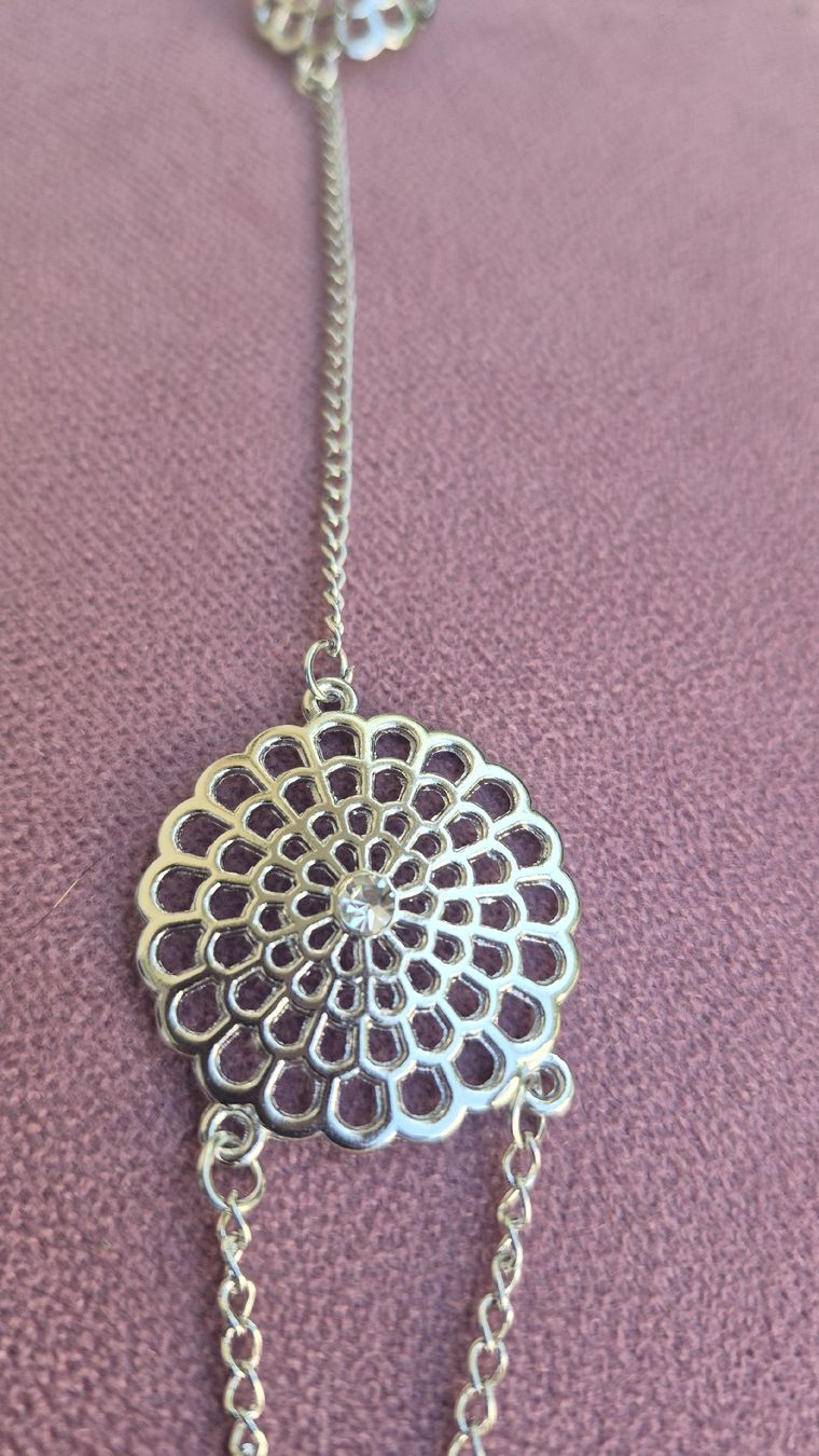 Bracciali & Braccialetti: Bracciale con anello, decorato con motivo floreale e strass – Nuovo (secondo la descrizione) da Giubiasco venduto da Stefaniav 3