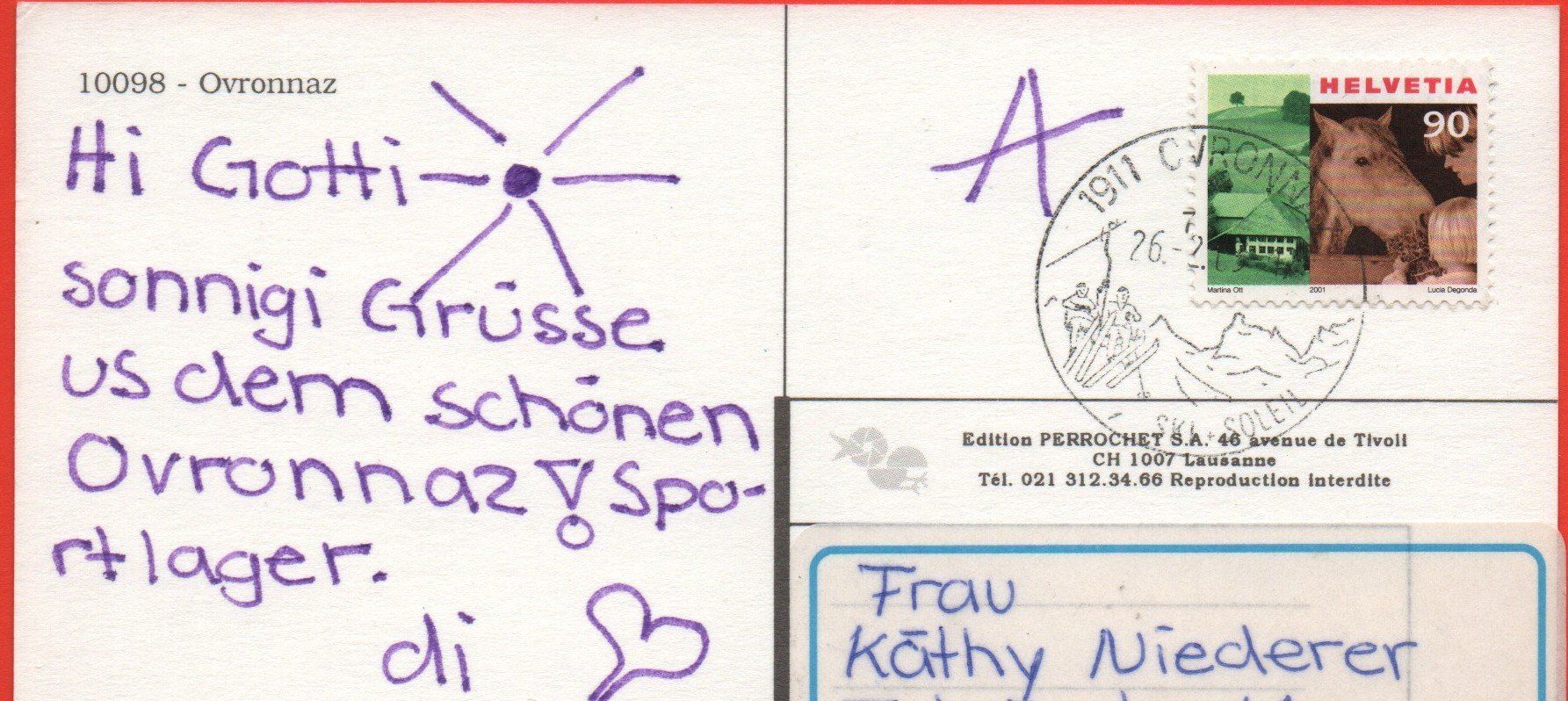 Cartoline postali: OVRONNAZ – Usato da Jona venduto da philajona 1