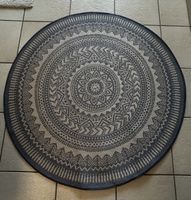 Tapis rond motif géométrique bleu état comme neuf