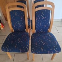 8 Stk Stubenstühle braun Polster Blau mit anderen Farben