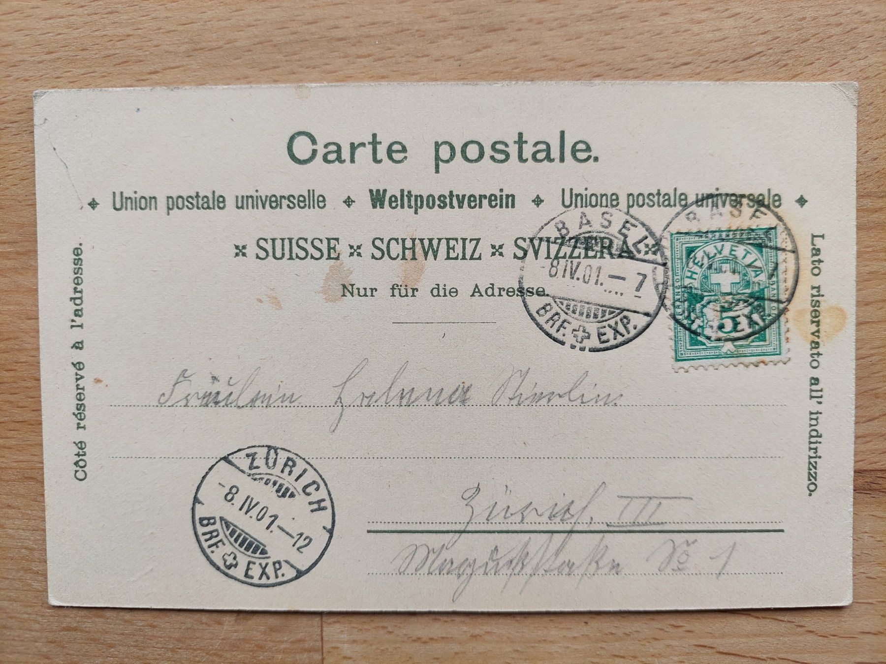 Cartoline postali: AK Basel Lithographie – Usato da Obfelden venduto da Foto_Bild_Kunst_Buch 1