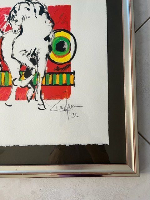 Grafiken & Lithographien: Original Litho Akrobat mit Pferd Rolf Knie – Gebraucht aus Wädenswil von VTK_40 2