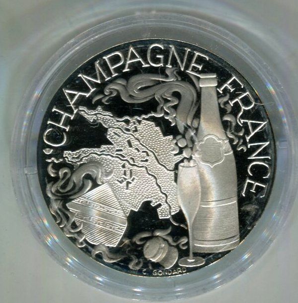 Medaglie: Silbermedaille "Champagne Louise Pommery". PP. – Nuovo e nell'imballaggio originale da Basel venduto da Butsch5 1