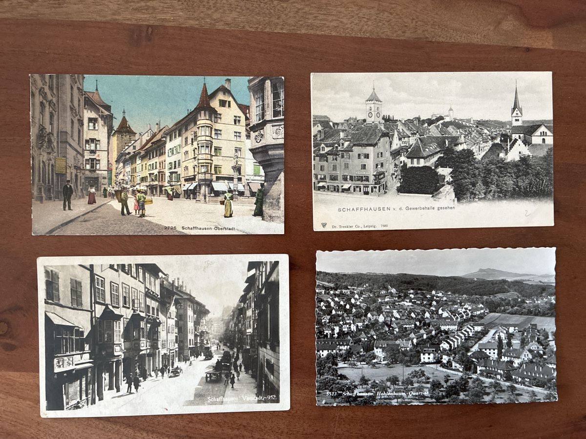 Cartoline postali: 7 Ansichtskarten Schweiz von Schaffhausen SH.  A – Usato da Oftringen venduto da Cla.vD.74 2