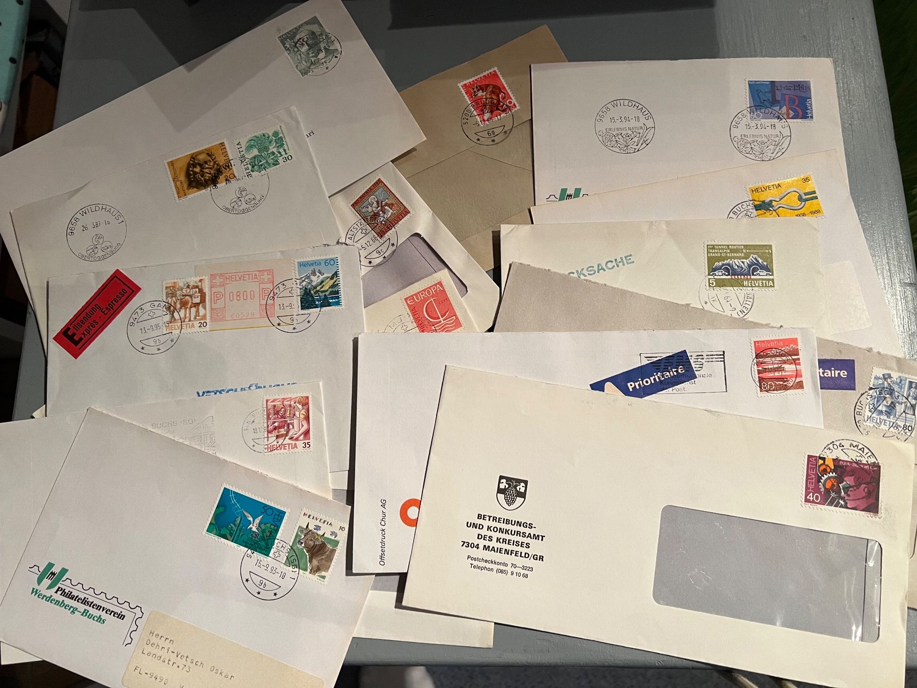Buste & buste per spedizione: 15 alte Briefe, Schweiz mit Briefmarken – Usato da Ruggell venduto da Malbuntiger01