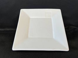 Dekoteller quadratisch, weiss - Ø 14 cm