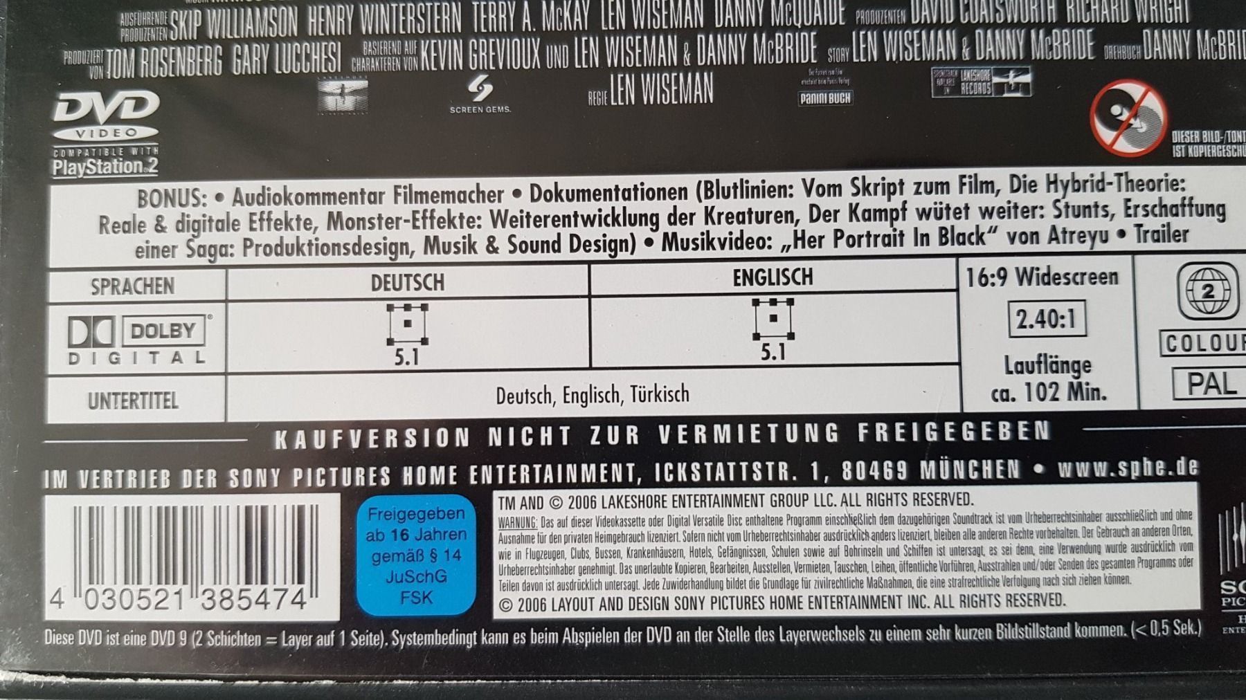 Alle DVDs: DVD Underworld Evolution – Gebraucht aus Oetwil am See von fineli2 1