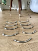 9 Möbelgriffe Edelstahl gebogen Lochabstand 128 mm