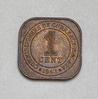 Pièce rare de 1 cent Malaisie 1943 George VI collection 