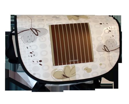 Grosse Umhängetasche weiss mit Panel