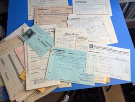 1 Posten Quittungen von Herrn Geissmann Spreitenbach 1935/36
