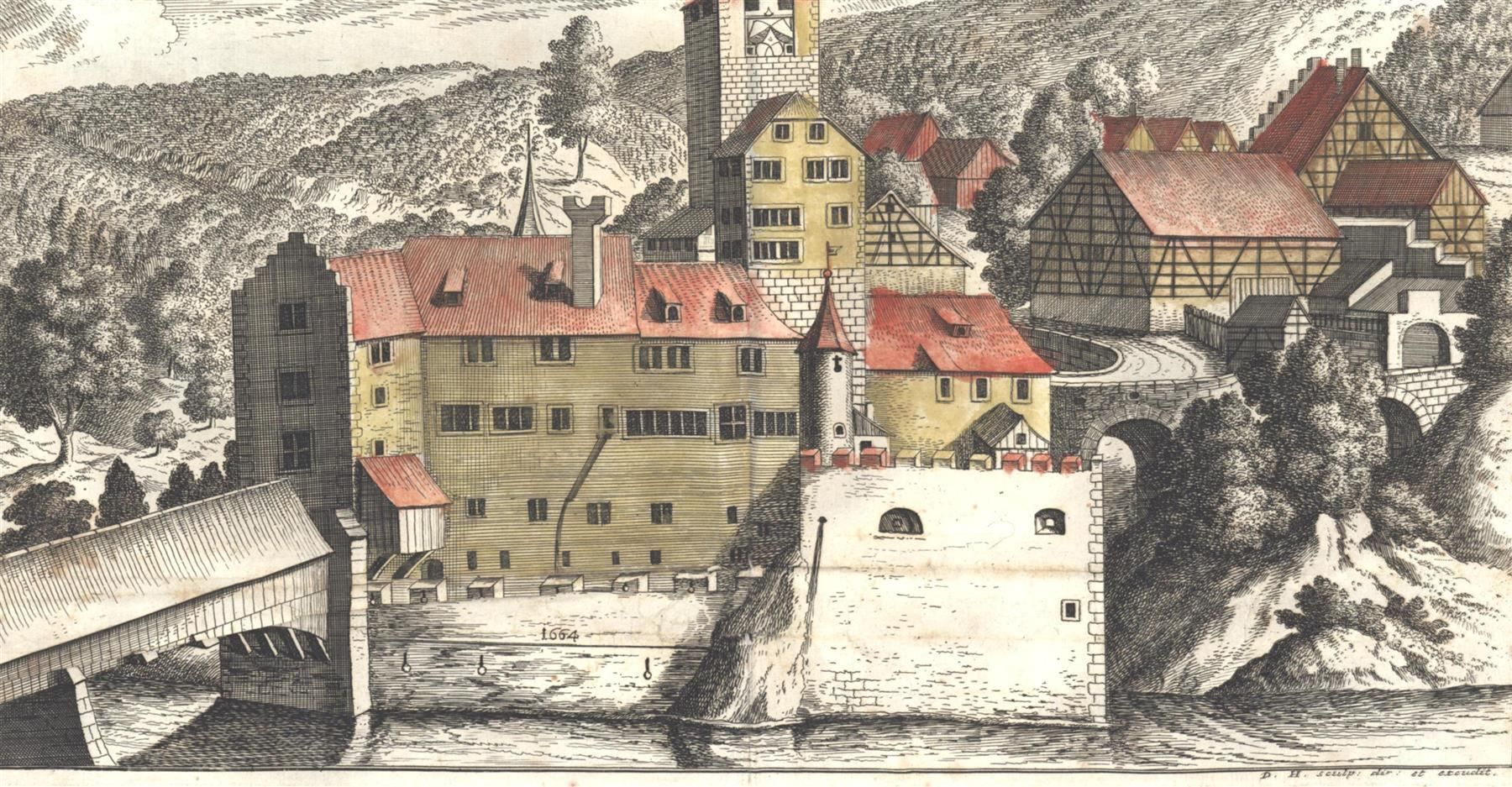Incisioni: Eglisau Kupferstich von Herrliberger – Usato da Rafz venduto da Helvet32 1