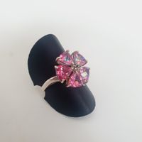 Silber  Ring  925 mit rosa Steinen, Grösse 18,5 mm Top !